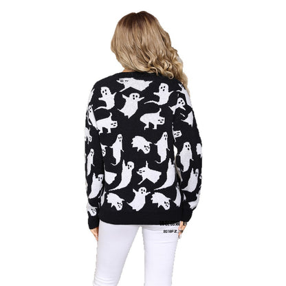 Suéter de Halloween, jersey de punto de talla grande