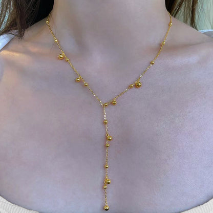Collar largo con borlas y gorro de plata de ley S925