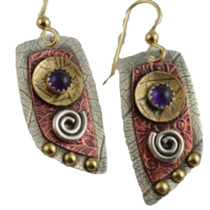 Pendientes de metal con estampado de leopardo y camuflaje irregulares