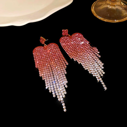 Pendientes de borlas con diseño de amor de moda para mujer