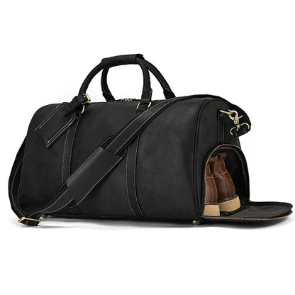 Bolsa de viaje de cuero auténtico para hombre