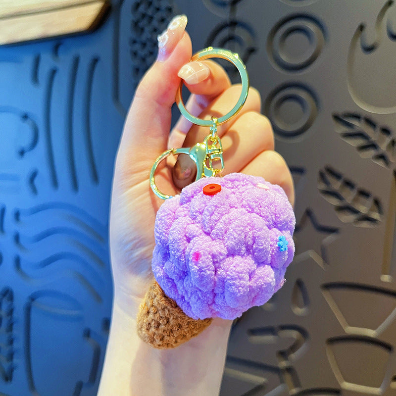 Original Plush Colorful Ice Cream Keychain