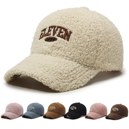 Winter-Baseballkappe aus dickem Lammfell