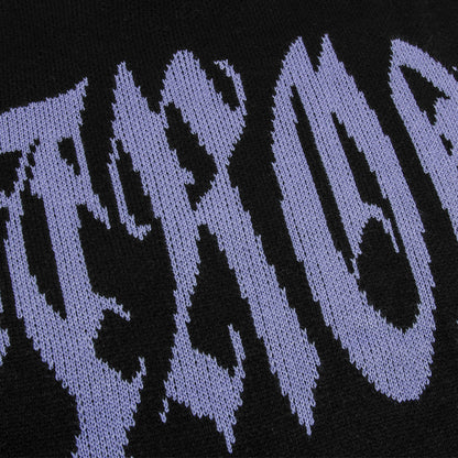 Hip Hop Trend Crocheted Ripped Round Neck Sweater