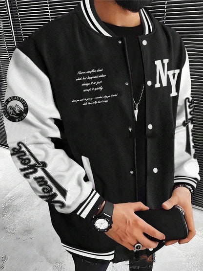Chaqueta de béisbol tipo cárdigan para hombre