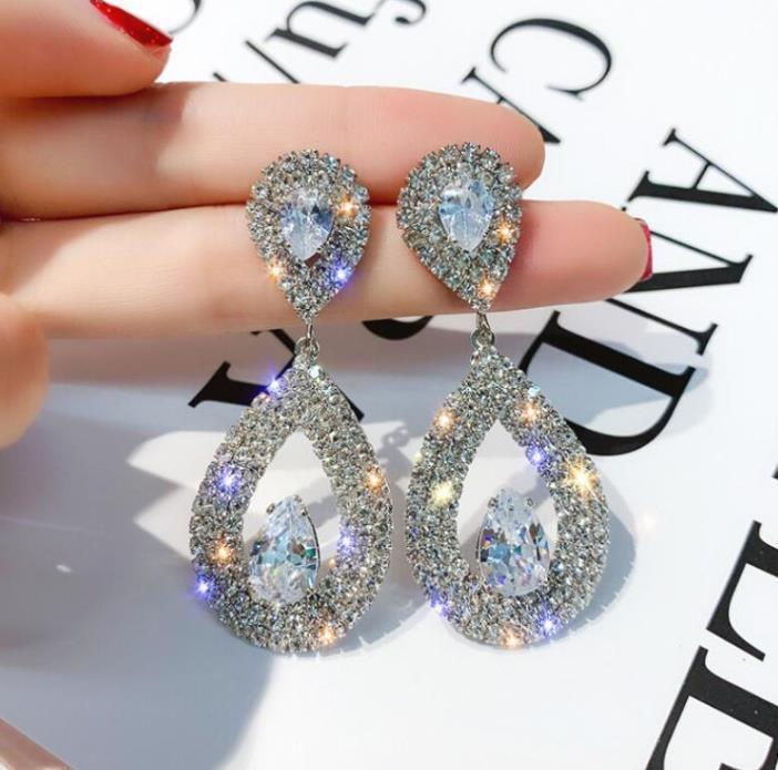 Rhinestone Earrings Love Butterfly Flower Tassel
