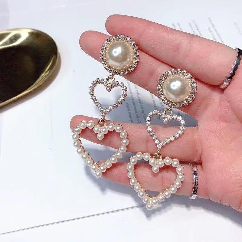Rhinestone Earrings Love Butterfly Flower Tassel