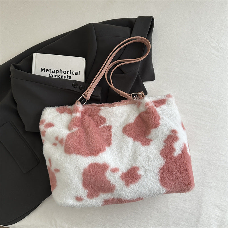 Fur Shoulder Tote Bag