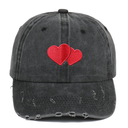 Gorra de béisbol bordada con vaqueros desgastados y desgastados de estilo retro