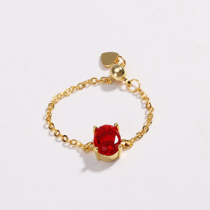 Nuevo anillo elástico ovalado de oro bañado en cobre para mujer