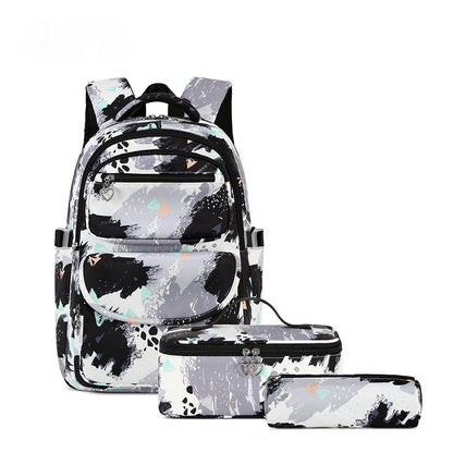 Neuer bedruckter dreiteiliger modischer Schulrucksack