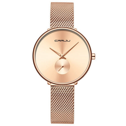 Damen Edelstahlarmband Mesh Armband Uhr Einfach