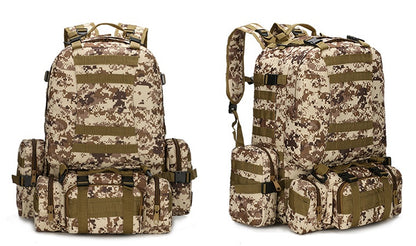 Mochila de viaje para montañismo al aire libre de camuflaje de 50 l