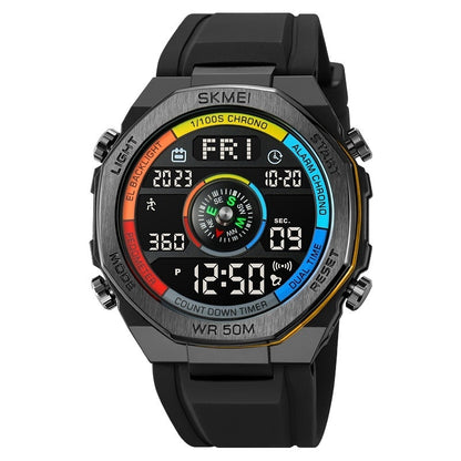 Elektronische Uhr Herren Kompass Student Outdoor Sports Trend Leuchtender Wecker