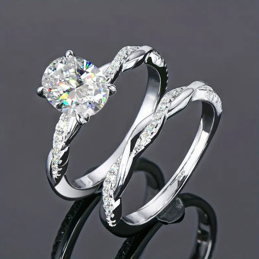 Classical Zircon Simple Ring Two-piece Wedding Dress