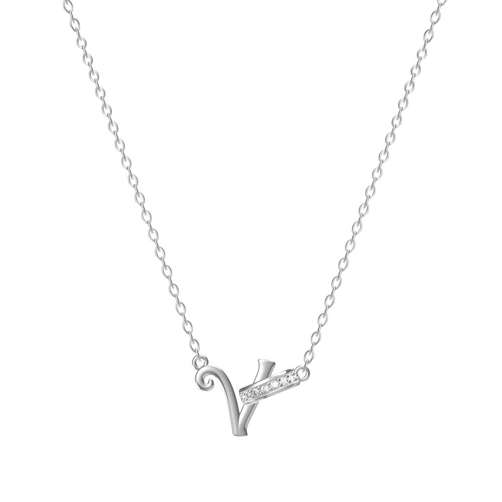 Women's 26-letter Necklace With Diamond Titanium Steel No Fading Clavicle Chain