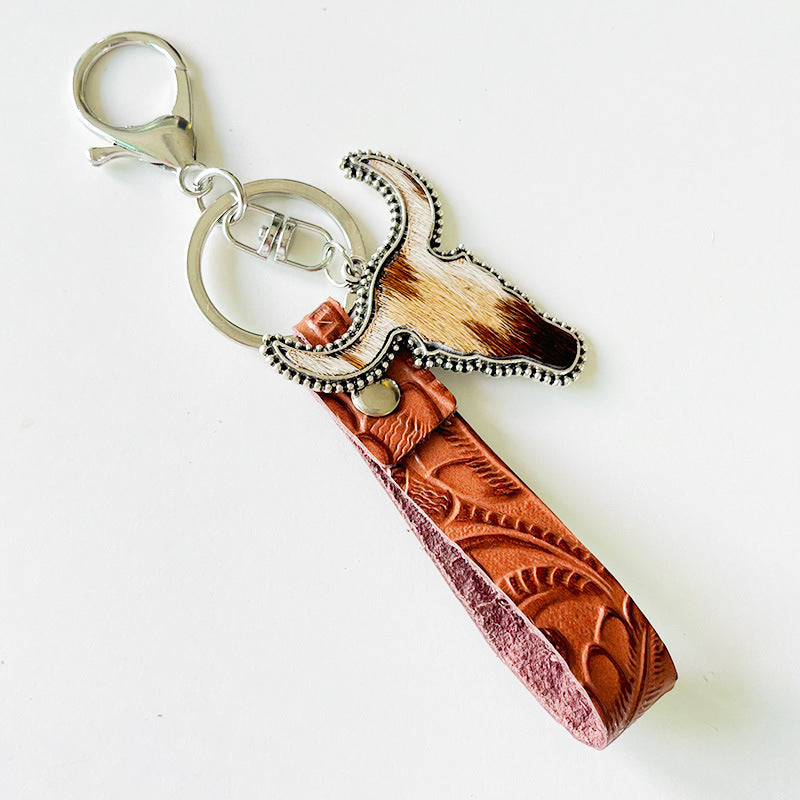 Leather Keychain Retro Ethnic Style