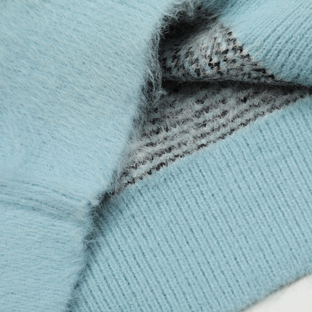 Animal Cat Jacquard Casual Sweater Men's FallWinter
