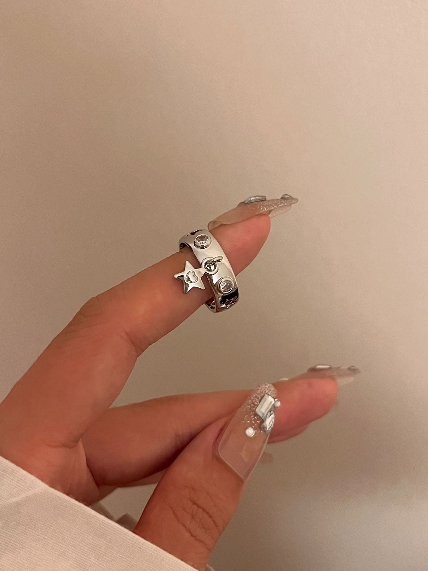 Retro Five-pointed Star Moon Hip Hop Fashion Personality High Sense Ring