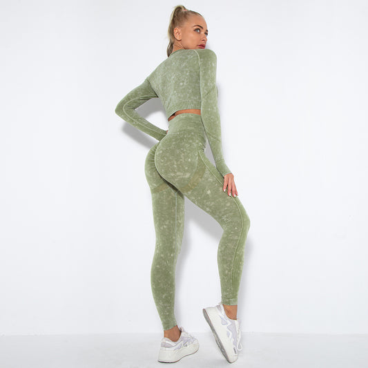 Seamless Washable Smiling Face Sports Running Fitness Pants Women
