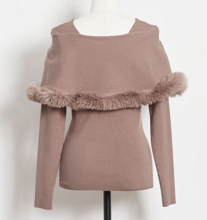Chal de lana de manga larga para mujer, estilo informal, de estilo familiar, ajustado y con temperamento.