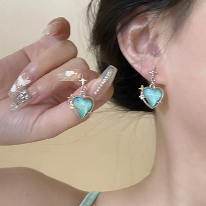 Pendientes de diamantes de imitación con borlas de flores y mariposas