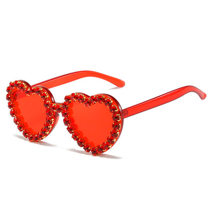 Modische All-Match-Sonnenbrille mit Pfirsichherz für Damen