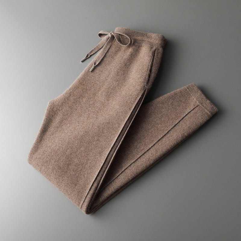 Fall Winter Men Solid Color Cashmere Pants - BAGMODA