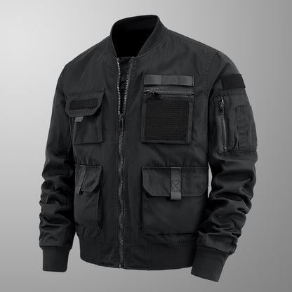 Chaqueta de piloto para hombre, abrigo multibolsillos, chaqueta exterior