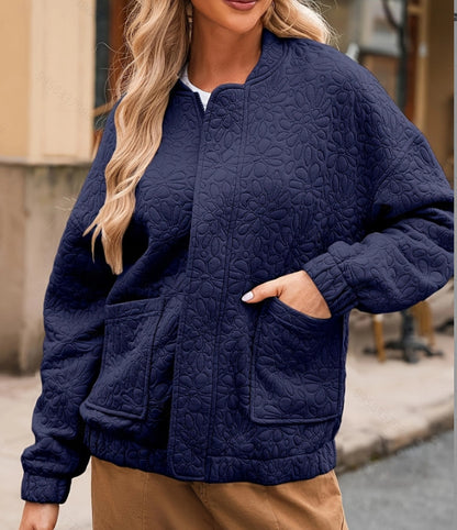 Chaqueta de manga larga con botones y textura de cárdigan de moda para mujer