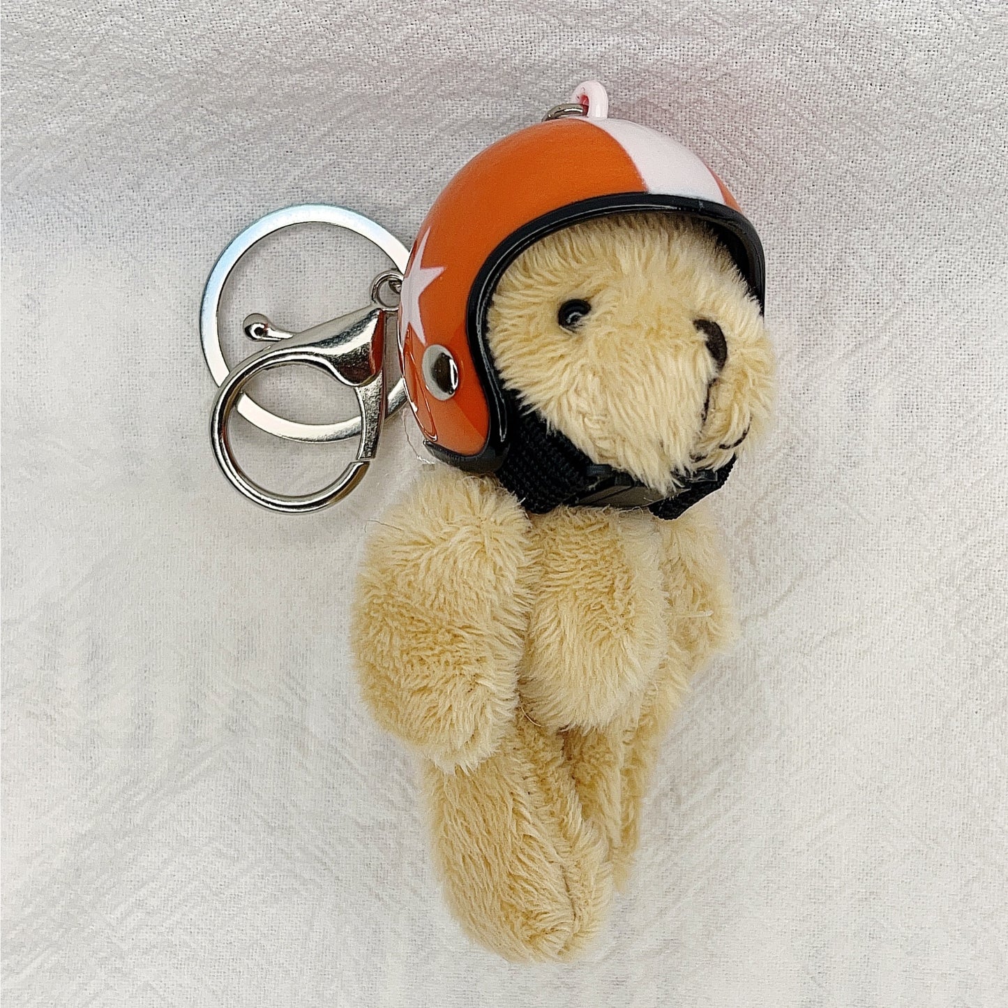 South Korea Ins Cute Motorcycle Helmet Bear Pendant Plush Key Chain