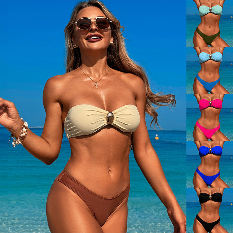 Bikini Three-piece Beach Pants Split Swimsuit For Women