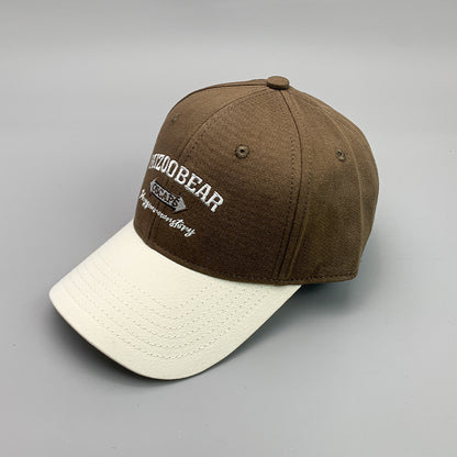 Gorra de béisbol deportiva transpirable con bordado de algodón y letras de colores simples a juego
