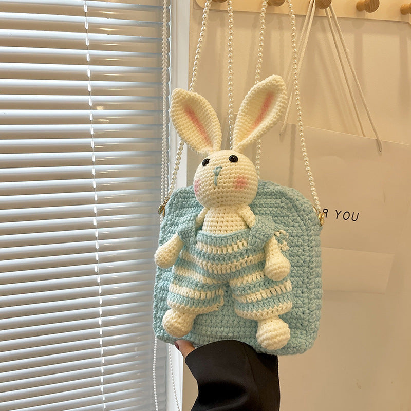 Rabbit Woolen Yarn Bag Hand-woven Bag DIY Crocheted