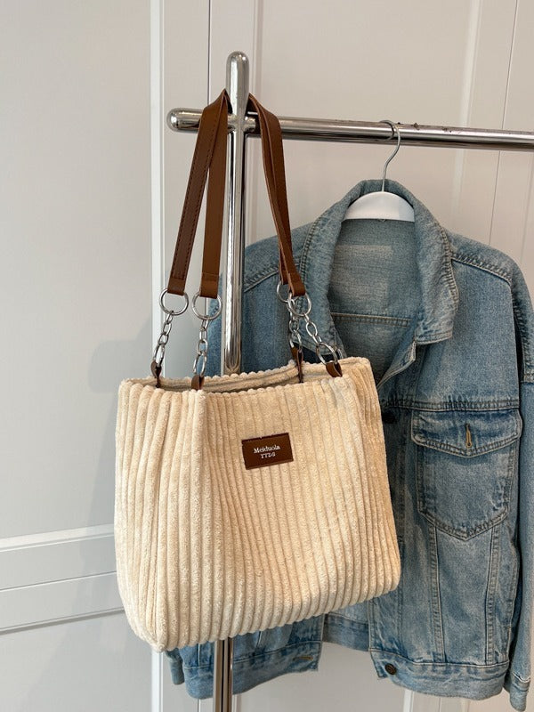 Casual Corduroy Shoulder Bag