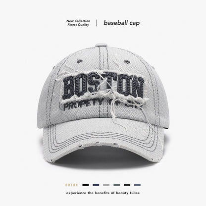 Gorra de hombre con visera suave y bordado tridimensional para exteriores