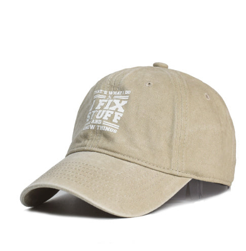 Women's Fashion Minimalist Washed Cotton Printed Hat