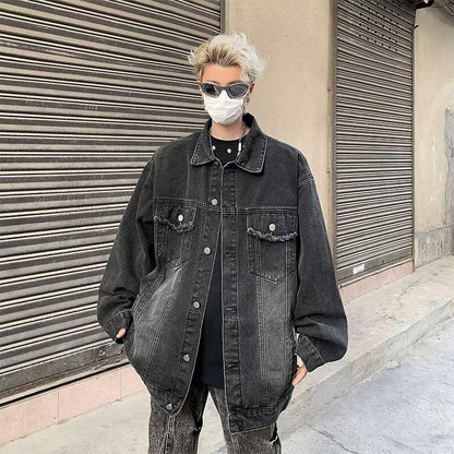 Batik-Arbeitskleidung, Denim, gewaschen, Old Ruan, hübsche Pilotenjacke