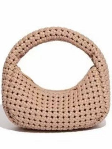 Elegante bolso de luna nueva tejido a mano