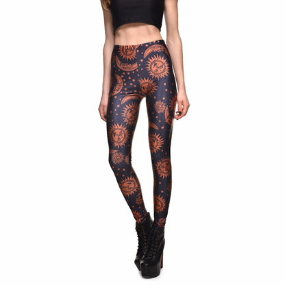Leggings con estampado digital, medias, nueve pantalones para mujer