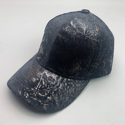 Gorras de béisbol con estampado de cuero puro estilo coreano
