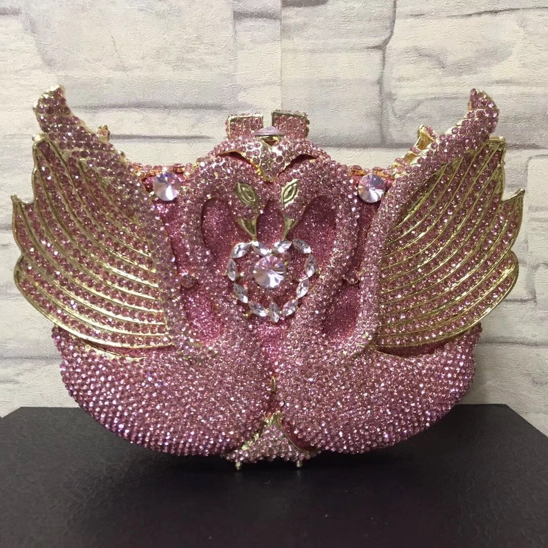 Swan Elegance Diamond Clutch
