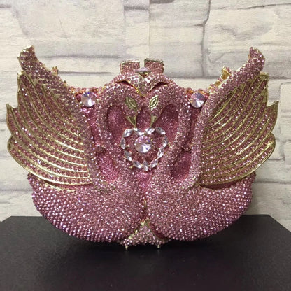 Swan Elegance Diamond Clutch - BAGMODA