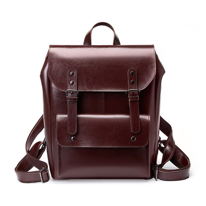 Cowhide Leather Wear-resistant Backpack