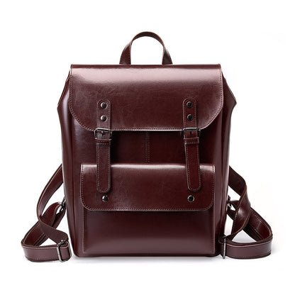 Cowhide Leather Wear-resistant Backpack