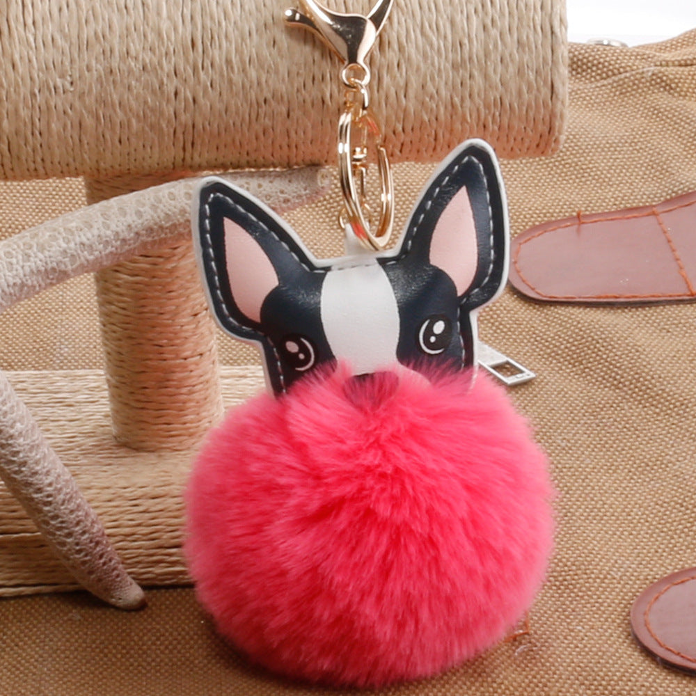 PU puppy feather ball key pendant Pendant