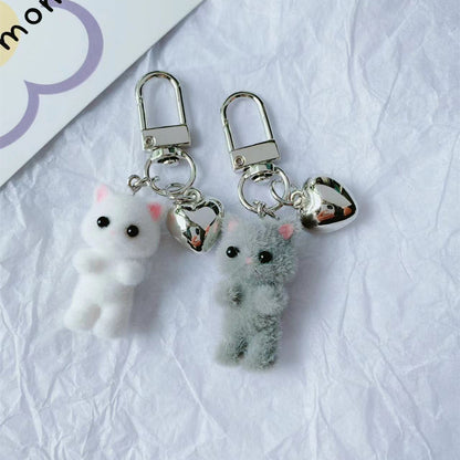 Colgante con hebilla y llave de gatito tridimensional de moda