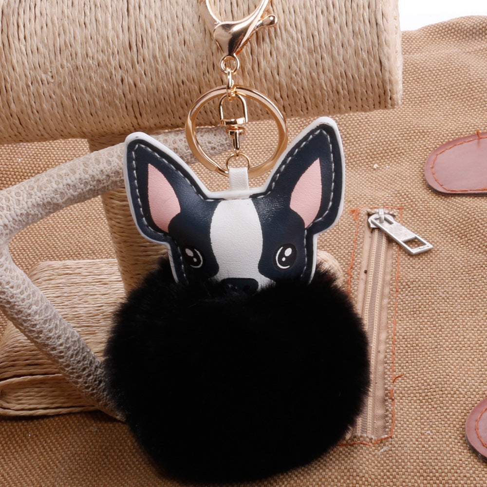 PU puppy feather ball key pendant Pendant