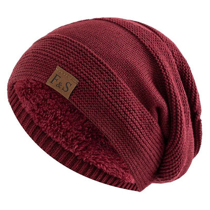 Fleecegefütterter Pullover Warm halten Strickstoff Etikett Wollmütze