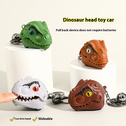 Llavero con colgante de dinosaurio para coche con forma de dedo mordedor creativo